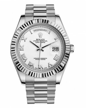 Réplique Rolex Day Date II President Blanc or Blanc cadran 218239 WRP Montre