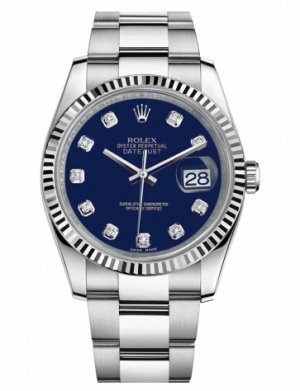 Réplique Rolex Datejust en acier de 36mm cadran bleu bracelet Oyster 116234 BLDO Montre