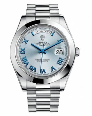 Réplique Rolex Day Date II President Platinum Ice bleu cadran 218206 IBLB Montre