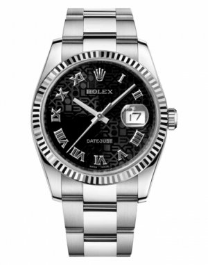 Réplique Rolex Datejust 36mm acier cadran noir bracelet Oyster Jubile 116234 BKJRO Montre