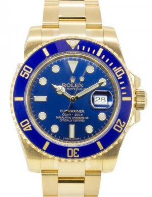 Réplique Rolex Submariner Date Jaune or bleu Dial 116618LB Montre