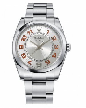 Réplique Rolex Air-King Domed Bezel argent concentric circle cadran 11420 Montre